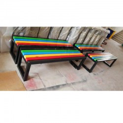 园林椅铸铝脚木质彩色平凳 厂家批发采购